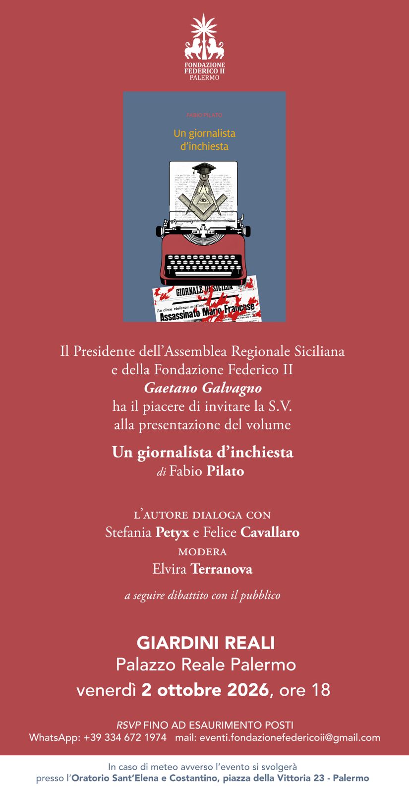 Presentazione del volume Un giornalista d’inchiesta
